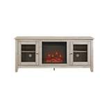 Transitional Glass Door Fireplace TV Stand for TVs up to 65" - Saracina Home