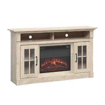 Media Fireplace Credenza Chalk Oak - Sauder