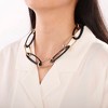 Statement Choker Necklace for Women - Black Chunky Oval Acrylic Bead Paperclip Chain, Gothic Halloween Jewelry - 3 of 4