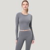 Anna-Kaci Active Women's Long Sleeve Cropped Sports Top with Open Back and Crisscross Strap Detail - 2 of 4
