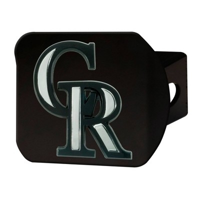 MLB Colorado Rockies Chrome Metal Hitch Cover - Black