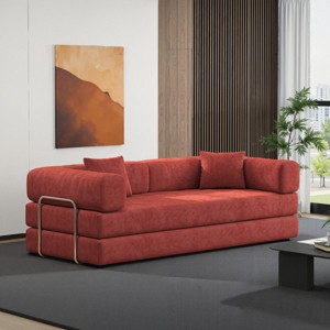 Modular Sectional Sofa, Multi-Shape Design Convertible Floor Sofa Bed with Pillow Arms, Sofa Bed with Removable Corduroy Covers-Coolbibila - 1 of 4