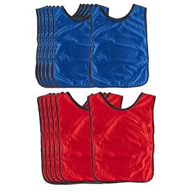 Juvale 12 Pack Scrimmage Vests for Sports, Children 3-5 Years Old, Blue and Red