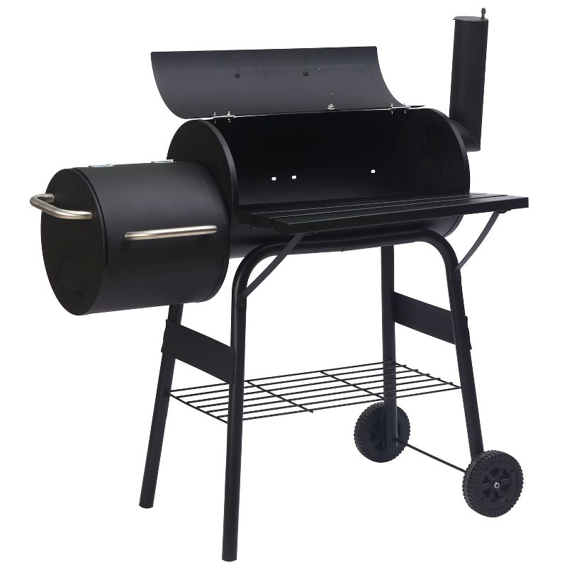 SKONYON BBQ Grill Charcoal Barbecue Pit Meat Cooker Smoker Outdoor Patio Backyard Black, 1 of 9