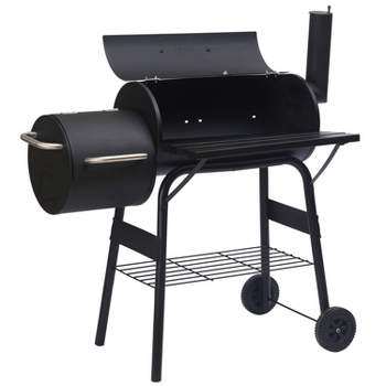 SKONYON BBQ Grill Charcoal Barbecue Pit Meat Cooker Smoker Outdoor Patio Backyard Black