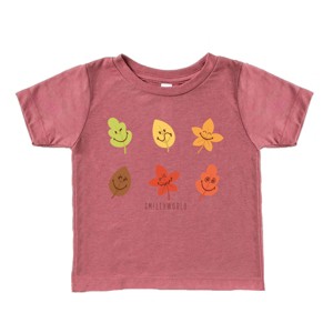 SmileyWorld Fall Leaves - Youth Short Sleeve Graphic T-Shirt and Toddler Short Sleeve Graphic T-Shirt - 1 of 3