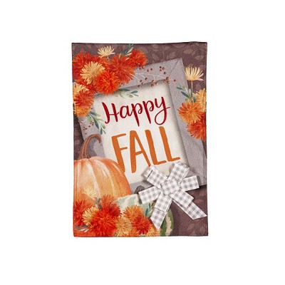 Happy Fall Frame Garden Linen Flag : Target