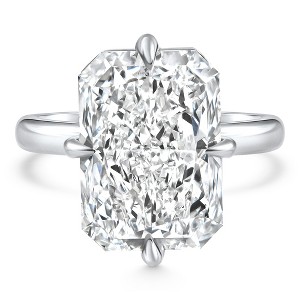Pompeii3 Certified 11Ct Radiant Diamond Solitaire Engagement Ring 14k Gold/Pt Lab Created - 1 of 4
