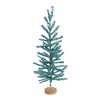 Turquoise Pine Tree Set – 48"H Decorative Paper & Plastic Christmas Trees with Wood Base (Set of 2) by Melrose - 3 of 3