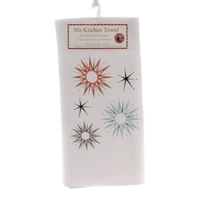 Decorative Towel 24.0" Starburst Flour Sack Mid-Century 100% Cotton  -  Kitchen Towel