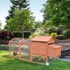 96.5" Chicken Coop Wooden Hen House Poultry Cage Pen Portable with Wheels and Nesting Box, Chicken Cage for Backyard Outdoor - 2 of 4