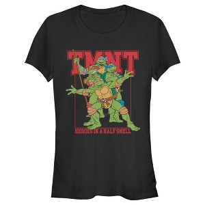 Juniors Womens Teenage Mutant Ninja Turtles Heroes in a Half Shell T-Shirt - 1 of 4