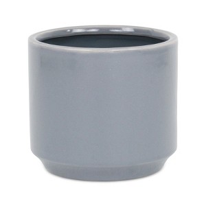 Cheung's Elegora Straight Side Solid Color Ceramic Pot - X-Large - Gray - 1 of 4