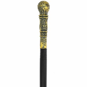 Skeleteen Costume Antique Walking Cane - Gold - 32 in. - 1 of 4