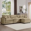 3-Seater Corduroy Sofa with Matching Ottoman, L-Shaped Sectional for Apartments & Small Rooms - 3 of 4