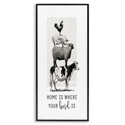 Stupell Industries Where Your Herd Family Animals, 10" x 24"