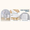 MAYEERTY Luxury Simple Dining Chairs Set of 4 - White PU, Gold Legs, Vertical Stripe Back - 3 of 4