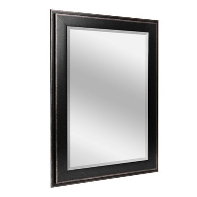 29.5" x 35.5" Two-Toned Frame Mirror Black - Head West