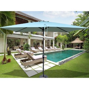 TiramisuBest 6x9ft Outdoor Patio Waterproof Umbrella with Crank & Push Button Tilt (without Flap) for Garden, Backyard, Pool, Market - Navy Blue - 1 of 4