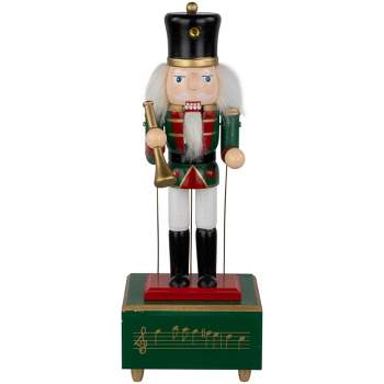 Northlight 12" Red Animated and Musical Christmas Nutcracker with Trumpet