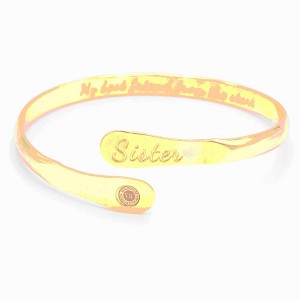 Hollywood Sensation Sister Bracelets, Engraved Bracelets My best friend from the start 9 Inches in Silver or Gold - 1 of 4