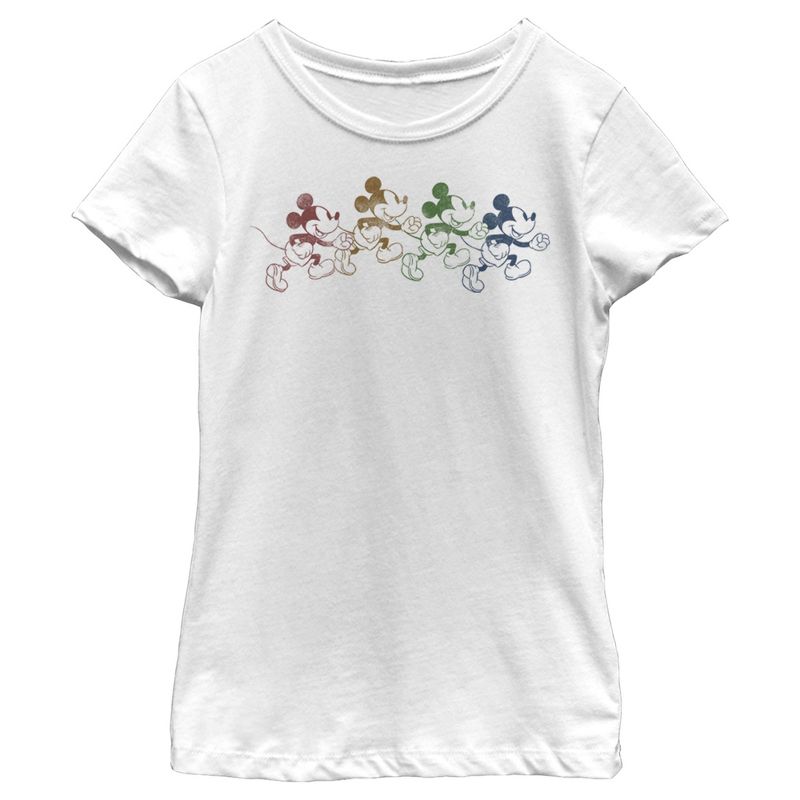 Girl's Disney Rainbow Mickey T-Shirt, 1 of 5