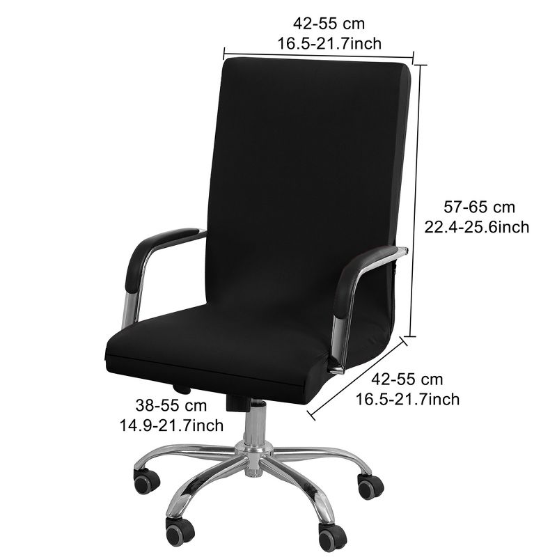 1 Pc Removable Office Computer Swivel Chair Cover - PiccoCasa, 2 of 6