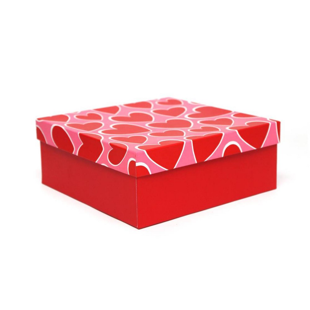 Valentine's Day Square Gift Box Heart Pattern - Spritz