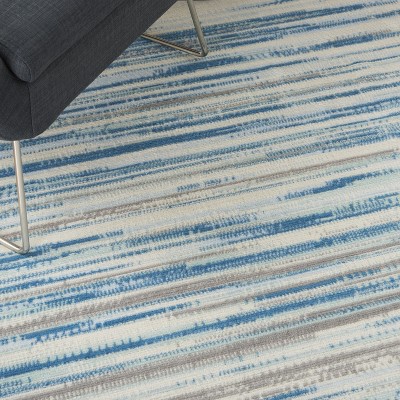 Hand-knotted Blue Synthetic Rectangular 6' x 9' Area Rug