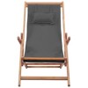 vidaXL Beach Chair Grey Eucalyptus wood and polyester fabric - 4 of 4