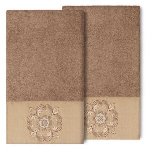 Linum Home Textiles 100% Turkish Cotton ALYSSA Embellished Towel Set - 1 of 2
