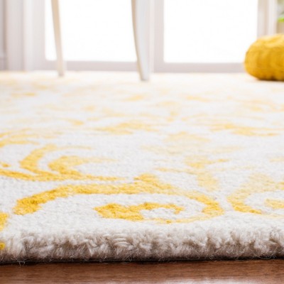 Ivory and Gold Hand-Tufted Wool Round Area Rug