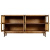 JOYRACER Mid-Century Retro Modern Rattan Sideboard with Glass Doors, Large Storage Space, 4-Door Cabinet Buffet for Entryway & Living Room - 4 of 4