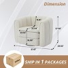 Swivel Barrel Accent Chair,Modern Teddy Upholstered Round Armchair with Wide Seat for Living Room,37" Comfy Lounge Chair-Baofuwish - 4 of 4