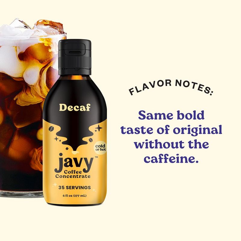 Javy Cold Brew Decaf Coffee Concentrate - Medium Roast, Unsweetened & Sugar-Free - 6oz, 4 of 9