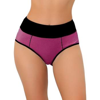 Allegra K Women's Tummy Control Unlined High-Waisted Breathable Hipster  Underwear Purple Small