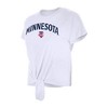 MLB Minnesota Twins Women's White Front Knot T-Shirt - 3 of 4