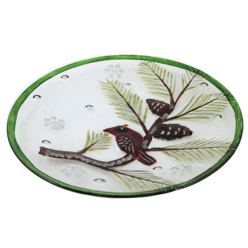 12.0 Inch Winter Cardinal Platter Red Bird Snowflakes Pine Cones Serving Platters, 2 of 4