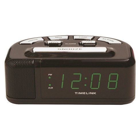 Digital Alarm Clock Black Timelink Target
