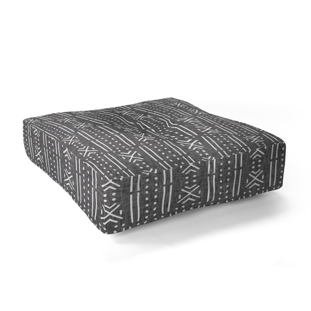 23x23 Holli Zollinger Mudcloth Floor Pillow Gray - Deny Designs was $89.0 now $71.2 (20.0% off)