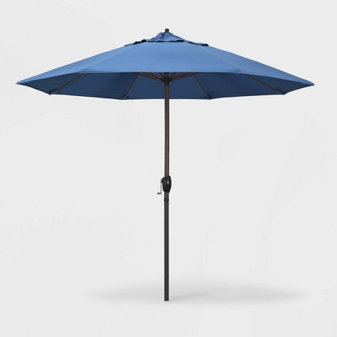 9 Casa Patio Umbrella Auto Tilt Crank Lift Olefin Frost Blue California Umbrella Target