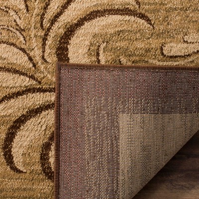 Brown and Multicolor Patchwork Synthetic Area Rug, 6'7" x 6'7"