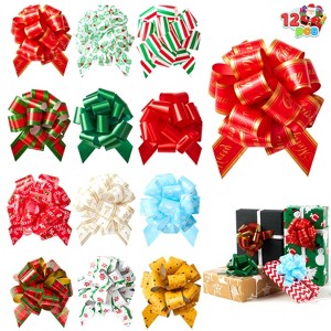 SYNCFUN Wrap Ribbon Pull Bows 5" for Christmas Bows Baskets Wine Bottles Gift Wrapping - 1 of 4