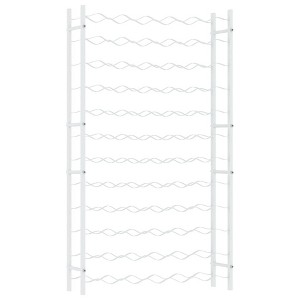 vidaXL 72-Bottle Wine Rack - White Versatile Metal Wine Organizer for Kitchen, Pantry, or Bar - 1 of 4