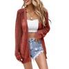 Women Crochet Lightweight Cardigan Cover Up Open Front Long Sleeve Summer Cardigans 2024 - 4 of 4