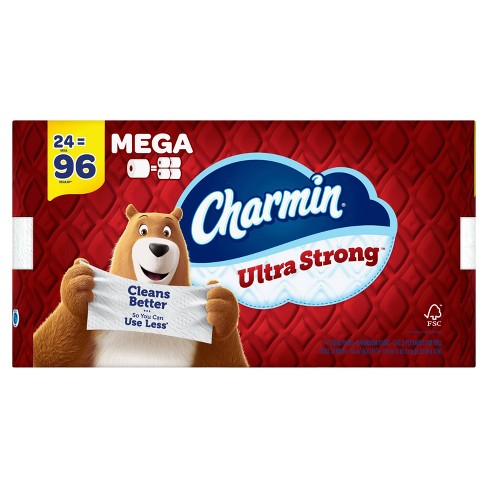 Charmin Ultra Soft Cushiony Touch Toilet Paper, 24 Family Mega Rolls = 123  Regular Rolls (Packaging May Vary)