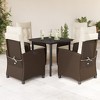 vidaXL Garden Dining Set Brown, Black, Cream PE rattan Adjustable Armrests - 2 of 4