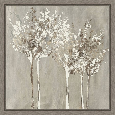 Amanti Art 16"x16" Dusky (Trees) by Allison Pearce Framed Canvas Wall Art Print: Watercolor Nature Scene, Polystyrene Frame - image 1 of 4