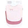 Hudson Baby Infant Girl Cotton Terry Drooler Bibs with Fiber Filling, Cutest Family, One Size - 2 of 4