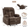 Recliner Chair, Manual Reclining Sofa with Massage and Heat, Comfy Overstuffed Rocking Chair with Side Front Pockets and Cup Holder for Living Room - 2 of 4